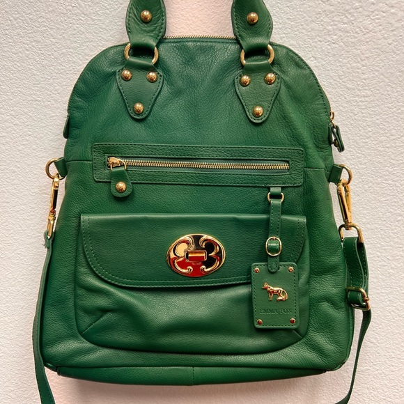 Emma Fox Green Leather Purse With Removable Shoulder Strap - Picture 2 of 14